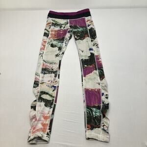 Lululemon Luxstreme Speed Tight Legging White Black Purple Size 4 Full Length